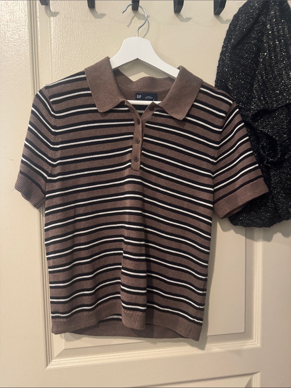 Gap Brown Striped Polo Top
